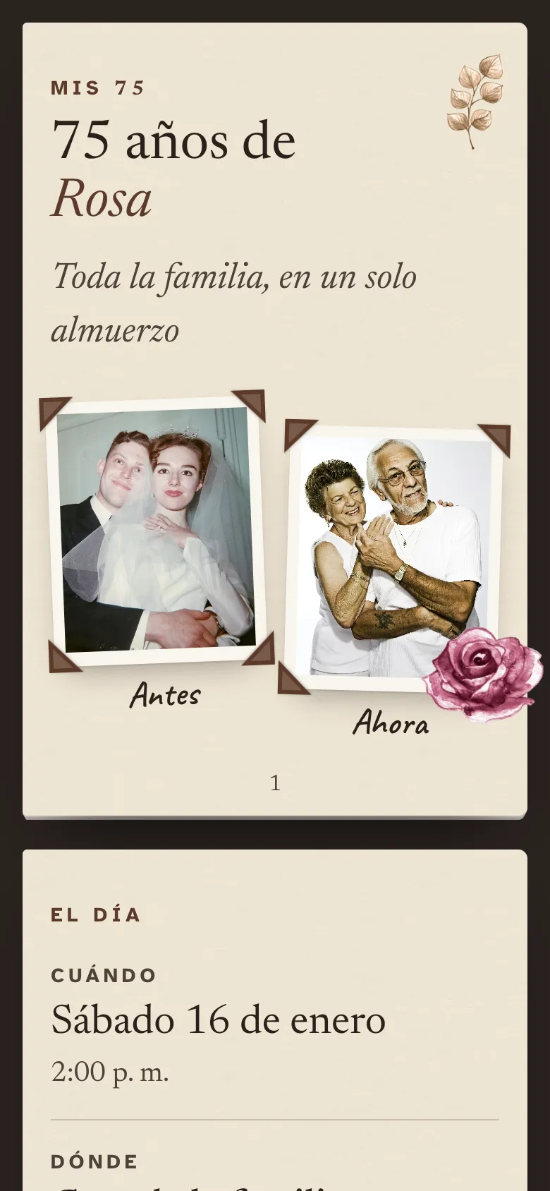 Invitation design: Álbum
