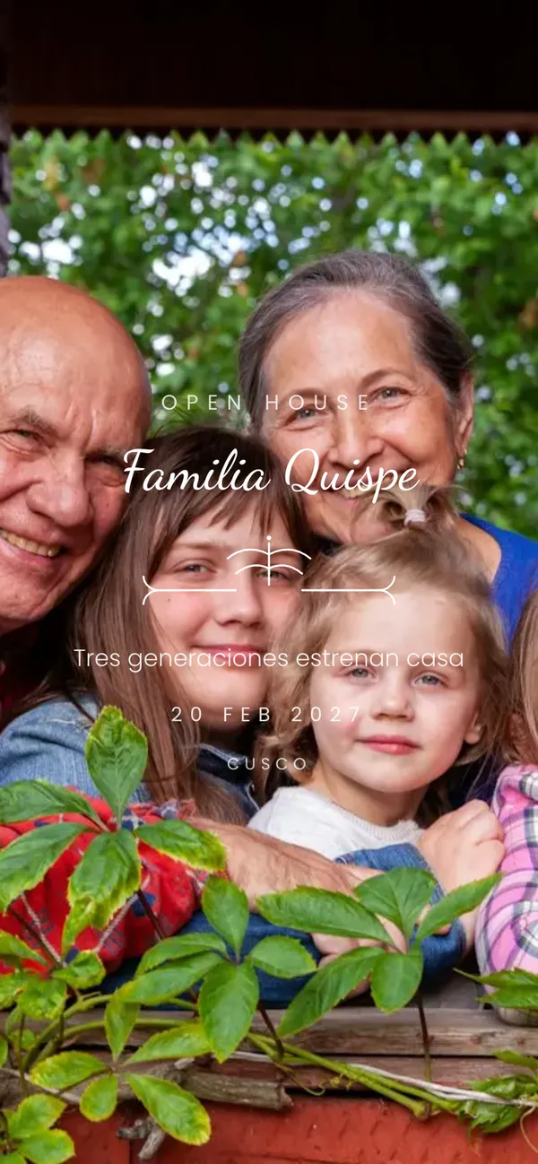 Portada de open house Summerlin: la familia Quispe en la ventana de su casa nueva
